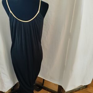 Titiana Elegant Black Dress with Gold Accents
